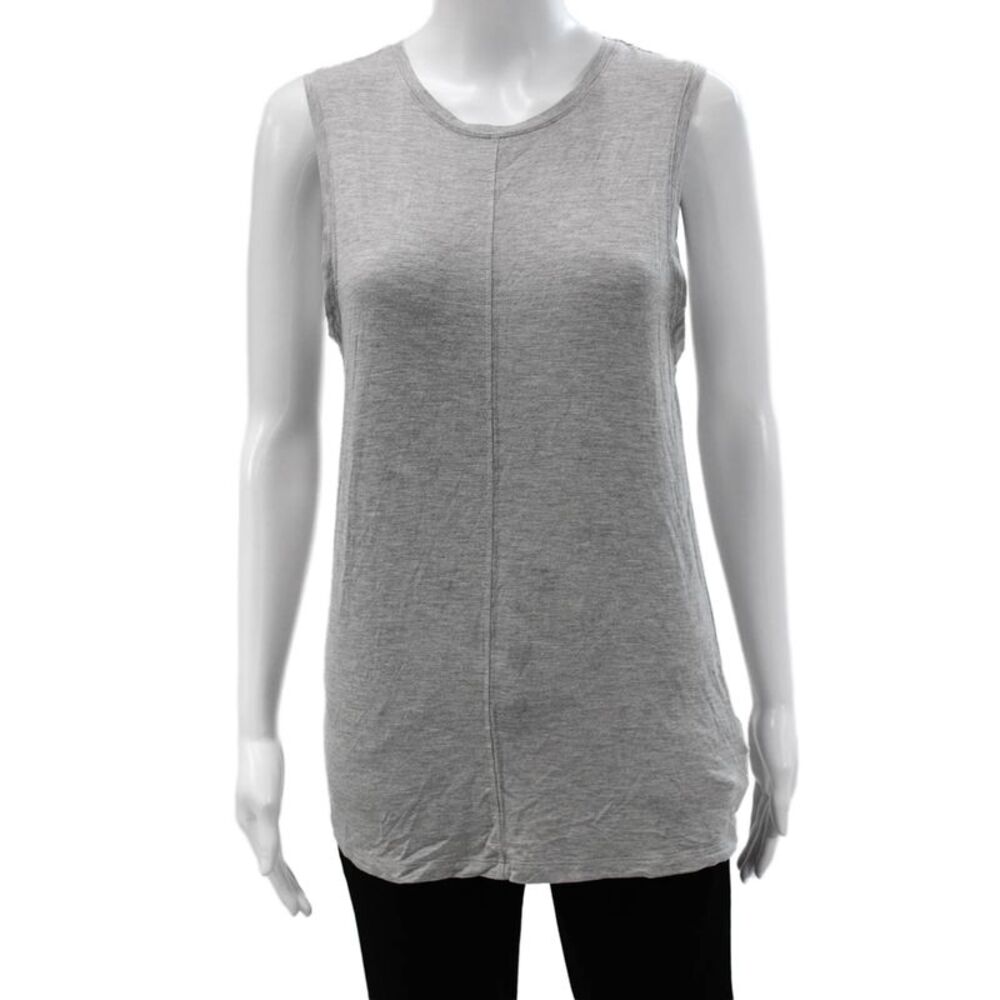 Splits 59 Womens Basic Sleeveless Tank Gray Modal Blend Crew Neck Size M
